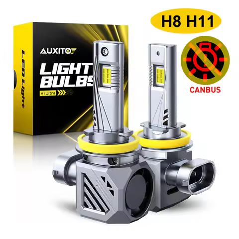 2Pcs AUXITO H11 H8 LED Headlights Turbo Canbus White 80W High Power For Toyota Ford Honda H8 H9 H11 