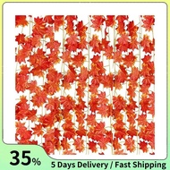 12 Strands Fall Maple Leaves Autumn Ivy Garland Artificial Maple Vines Garland for Thanksgiving,Chri