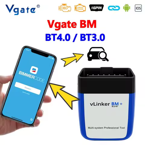 Vgate vLinker BM+ BM V2.2 OBD2 Car Diagnostic Tool Bluetooth 4.0 Auto Scanner for Bimmercode Android