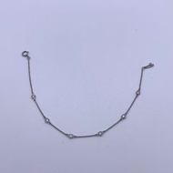 TIFFANY & CO.蒂芙尼 鑲嵌設計 鑽石 pt950 手鍊 銀色
