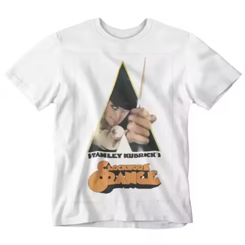 CLOCKWORK ORANGE T SHIRT MOVIE FILM RETRO 70S FUNNY WHITE UNISEX