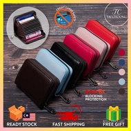 TC BW-006 Zipper Litchi PU Leather Credit Card Holder With Multiple Card Slots For Men Women | RFID 