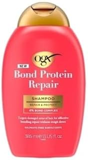 OGX Repair and Protect Bond Protein Repair Shampoo 385ml - Strengthens and Repairs Brittle, Dry or D