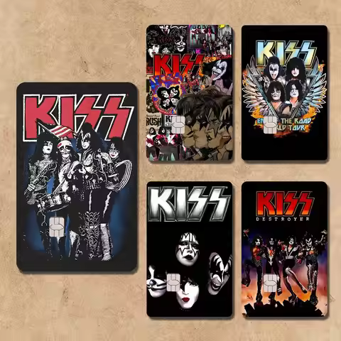 K-Kiss Rock Band Card Stickers Credit Visa Debit Bank Charge Card Bus Metro Waterproof Sticker Decal