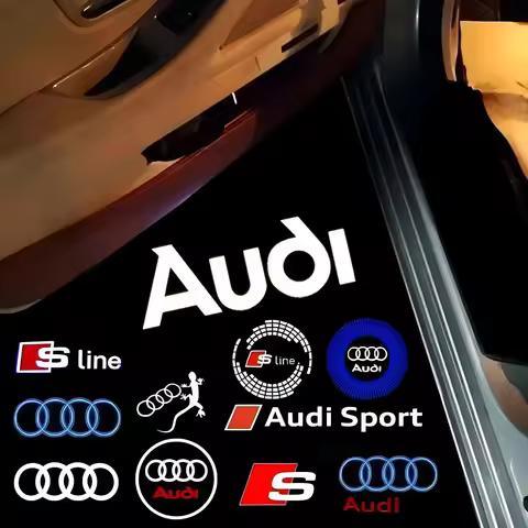 2/4PCS Door welcome light Audi S line A4B5B6B7 B8B9A138V 8P8A6C5C7 A5AQ3 Q5 Q7 Gecko LED new car log
