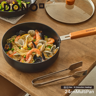 Dono - 韓國製24cm 深型易潔炒鍋連玻璃蓋+木手柄 (電磁爐適用) #Japan-Inspired × Korea-Made