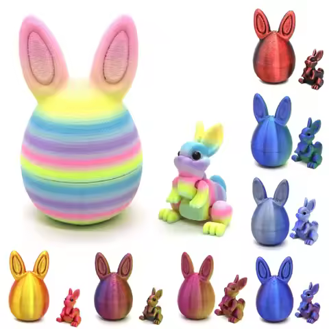 Easter Bunny Ornament 3D Printed Ornament Cute Rabbit Eggs 3d Printing Easter Eggs Desk Accessories 