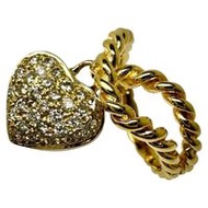 Size 11.5 Heart Diamond Ring with 0.47ct Total Carat Diamonds, 18K Gold, Analyzed, 6.7g, Women's