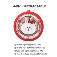 (4IN1/60W)100% Authentic Sanrio Hello Kitty PD 27W Fast Charging Cable Cinnamoroll Retractable 1M US