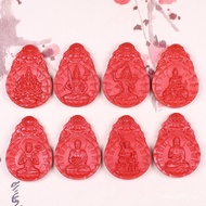 96%High Content Cinnabar Raw Ore Genuine Cinnabar Zodiac Guardian Buddha Pendant Versatile Ethnic St