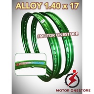 1.40 x 17 ALLOY RIM THAILAND (2 PCS) ALOI RIM HIJAU GREEN "MOTOR ONESTORE"