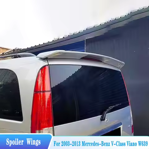 For 2003-2013 Mercedes-Benz V-Class Viano W639 Rear Roof Spoiler Wings ABS Plastic Car Exterior Tuni