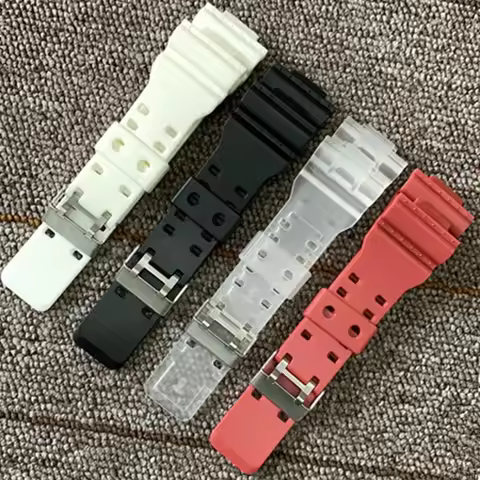 16mm Watch Strap for Casio G-Shock Sports Band for Casio Smart Watch Resin Watch Band for GA-110GB G