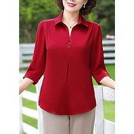 Áo Kiểu Nữ Đính Cúc Dáng Áo Sơ Mi Trung Niên Sang Trọng Cho Khách Từ 50-80kg GOTI 3A01