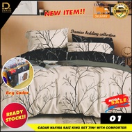 Cadar Nafisa Saiz King Set 7 in1 With Comforter Selimut Tebal Ready stock set cadar dan comforter te
