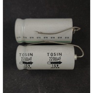 Elco Capacitor 2200uf 16v Tosin - Axial Vintage Antique