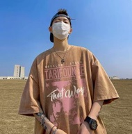 ONE - 水洗做舊T恤（水洗卡其M-5XL）（下單后聯繫客服確認發貨尺碼）#F326001389