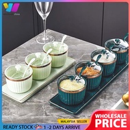 | Wide Mouth Condiment Jar Set Salt Sugar Spices Herbs Storage Container Seasoning Bottle Kitchen Or