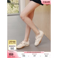 73hours Women's Shoes Weekend Plan Autumn New Style Ballet Style White Shoes All-Match Casual Shoes 