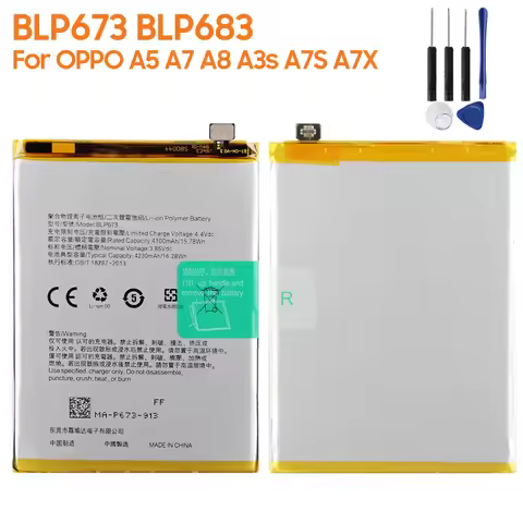 2024 Premium Replacement Phone Battery BLP673 For OPPO A5 A7 A8 A3s 4230mAh BLP683 For OPPO A7S A7X 
