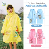 Cabydut 3D Children's Raincoat Character Coat Backpack Unisex