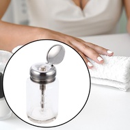 [Finevips1] Glass Bottle Glass Pump Dispenser Bottle for Nail Polish Remover Lubricants