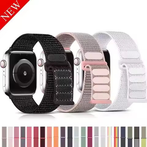 Nylon Sport loop Strap For Apple Watch Band 44mm 42/40mm 45mm 38/41mm pride Bracelet iwatch Ultra2 4