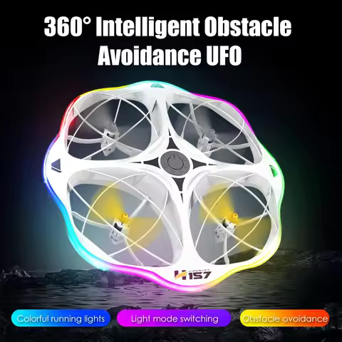 H157 Mini RC LED Light UFO Helicopter Rolling Stunt Quadcopter Obstacle Avoidance Induction Aircraft