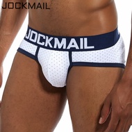 JOCKMAIL กางเกงชั้นในสีขาวสำหรับผู้ชาย,กางเกงในผู้ชายกางเกงในผ้าฝ้ายเนื้อนุ่มสำหรับผู้ชายกางเกงในลายจุดชุดชั้นในใส่สบายลื่น