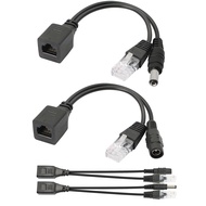 Passive POE Adapter Cable,2Pair POE Injector and POE Splitter Kit with 5.5x2.1mm DC Connector for WL