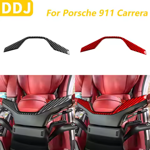 For Porsche 911 992 Carrera 2019-2024 Carbon Fiber Steering Wheel Upper Panel Trim Cover Car Accesso