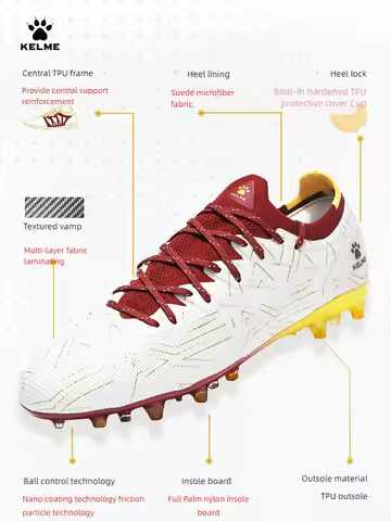 KELME Adult football boots Men's Disease Electric 3.0 Short Spikes Soccer shoes Children's MG Profes