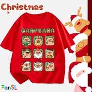 Cotton Capybara Christmas T-Shirt - Family Size Range 100CM to 5XL