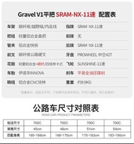 GRAVEL-V1碳纖維公路自行車11速越野礫石公路車平把內走線自行車