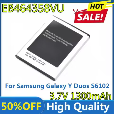 New EB464358VU 1300mAh Battery for Samsung Galaxy Y Duos S6102 Mini 2 Battery S5830 S6500 S6802 Gala