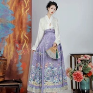 Original Hanfu New Style Embroidered Top Ming Made Printed Horse Skirt Suit Horse Skirt Suit Female 
