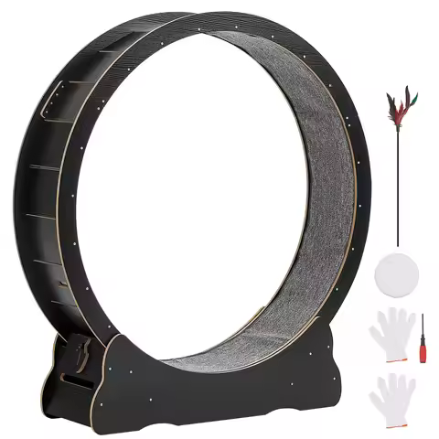 SucceBuy 48/52 in Cat Exercise Wheel Kitten up to 28lbs Cats Treadmill with Carpeted Runway & Lockin