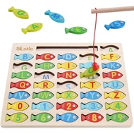 Mainan Memancing Kayu Slotik untuk Kanak-kanak Kecil - Abjad ABC Menangkap Ikan Mengira Pembelajaran