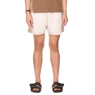 Unisex over-the-knee fabric SHORTS - BEUTER RELAXED SUITE SHORTS - CREAM