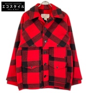 FILSON เสื้อแจ็คเก็ต Double Mackinaw Cruiser ลายตารางสีแดง x ดำ ไซส์ 38【สินค้ามือสอง】