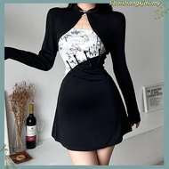 Amyway new Chinese style Chinese style ink bamboo improved cheongsam suspender dress + stand collarA