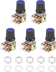 QUARKZMAN WH148 B1K Ohm Potentiometer Kit 6-Pin Split Shaft Rotary Linear Double Taper Rotary Audio