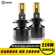 H7 H4 LED Headlight 220W 100000LM Led H4 H11 H8 H1 HB3 9005 9006 HB4 H9 CSP 6500K White Canbus Car L