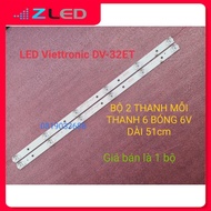 Viettronics DV-32ET TV LED LIGHT BAR 100% NEW, SET OF 2 BARS, EACH BAR 6 BULBS 6V, LENGTH 51,1 cm