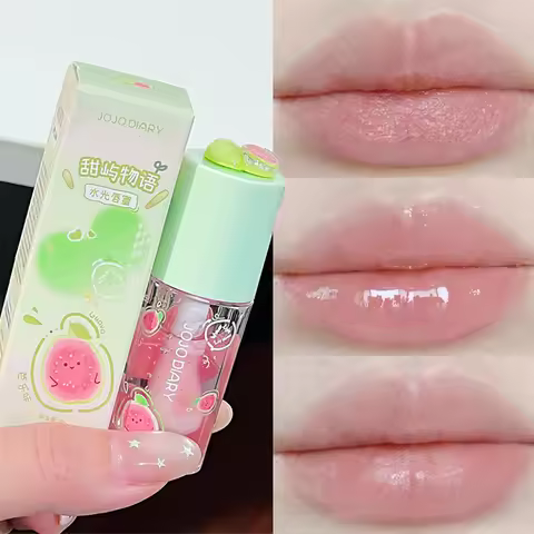 Guava Peach Lip Oil Plump Moisturizing Non-sticky Hydrating Lip Gloss Long-lasting Clear Liquid Lip
