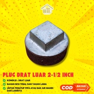 PLUG DOP BESI DRAT LUAR 2-1/2 INCH / TUTUP PIPA BESI DRAT LUAR 2.5 INCH / FITTING BESI PLUG 2-1/2" /