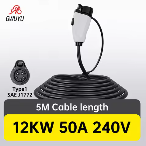 EV Charger Type1 16A 3.5KW 32A 7KW 50A 12KW Electric Vehicle Charging Cable SAE J1772 Single Head Co