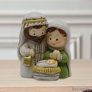 [ Holy Family Figurine Resin Tabletop Nativity Set Jesus Mary Joseph Figurines Statue for Table Indoor Shelf Holiday Decoration