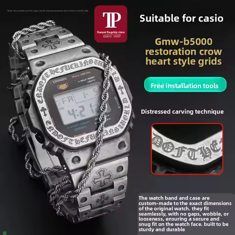 Watch Modification Kit For Casio G-shock Gmw-b5000 Retro Stainless Steel Case Strap Custom Bezel Met
