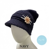 (Inar Grandma's Hat) knitted beanie, grandmother's flower motif pet hat grandmother's ciput/ Inar gr
